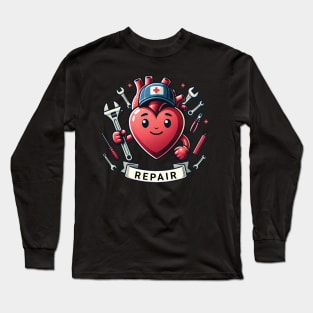 Repair heart cute design for health workers Long Sleeve T-Shirt